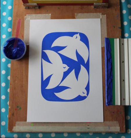 Screen printing with stencils